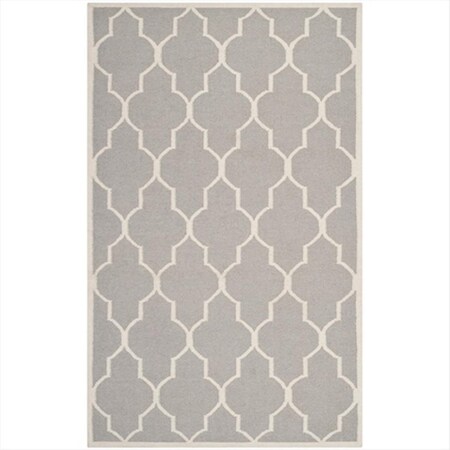 Safavieh 5 x 8 ft. Rectangle Contemporary Dhurries- Dark Grey and Ivory- Flatweave Rug DHU632G-5